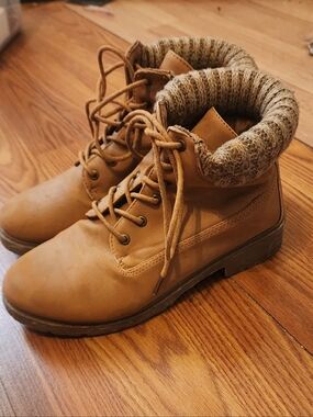 Suede Combat Boots